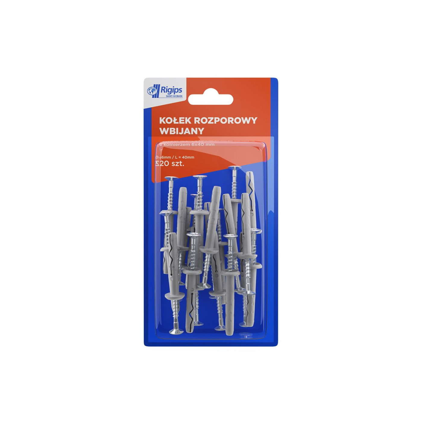 Kołek Wbijany z Kapturkiem DIY 6x60 mm 11511902 Rigips Kołek Wbijany z Kapturkiem DIY 6x60 mm 11511902 Rigips