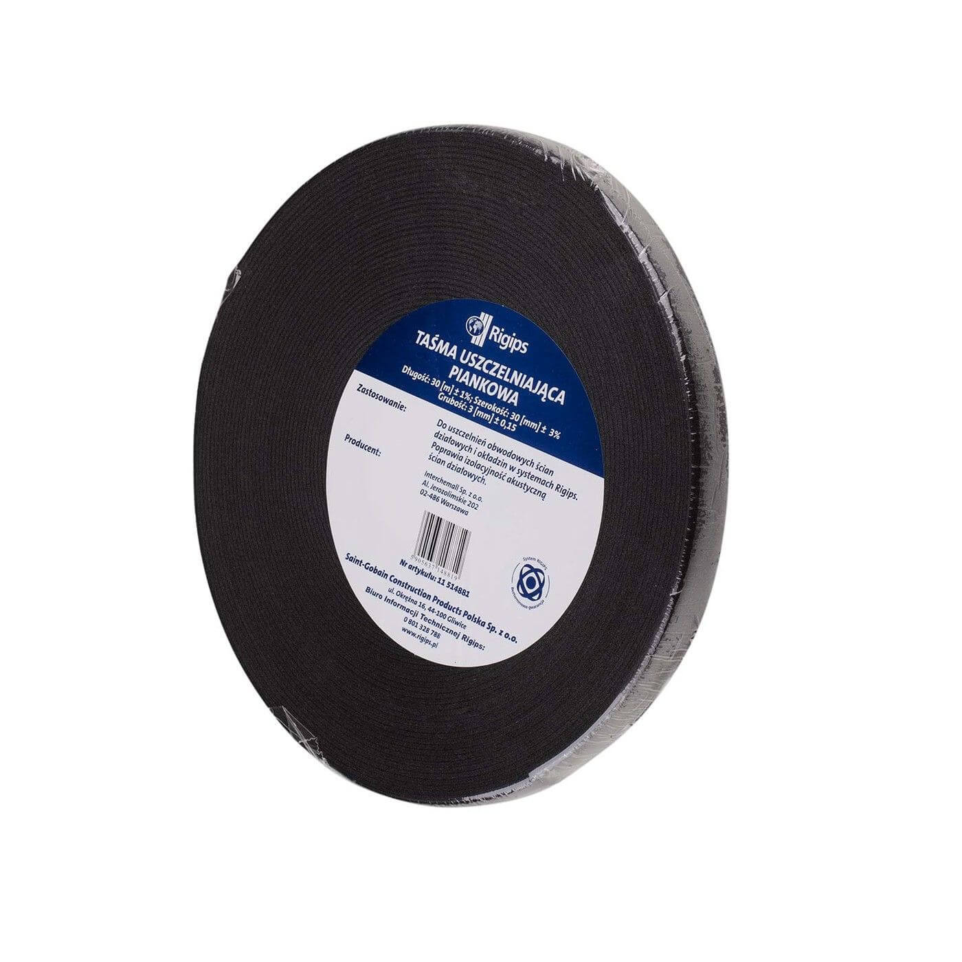 Taśma Akustyczna Uszczelniająca Piankowa 30mm x 30mb Rigips Taśma Akustyczna Uszczelniająca Piankowa 30mm x 30mb Rigips