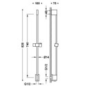 Drążek Prysznicowy Przesuwny 740mm Róż Matowy 03493299OPM Tres Drążek Prysznicowy Przesuwny 740mm Róż Matowy 03493299OPM Tres