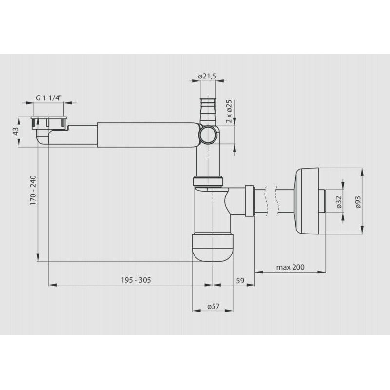 Syfon Teleskopowy Space Saver 5,7x17-24x25,4-36,4 cm Deante Syfon Teleskopowy Space Saver 5,7x17-24x25,4-36,4 cm Deante