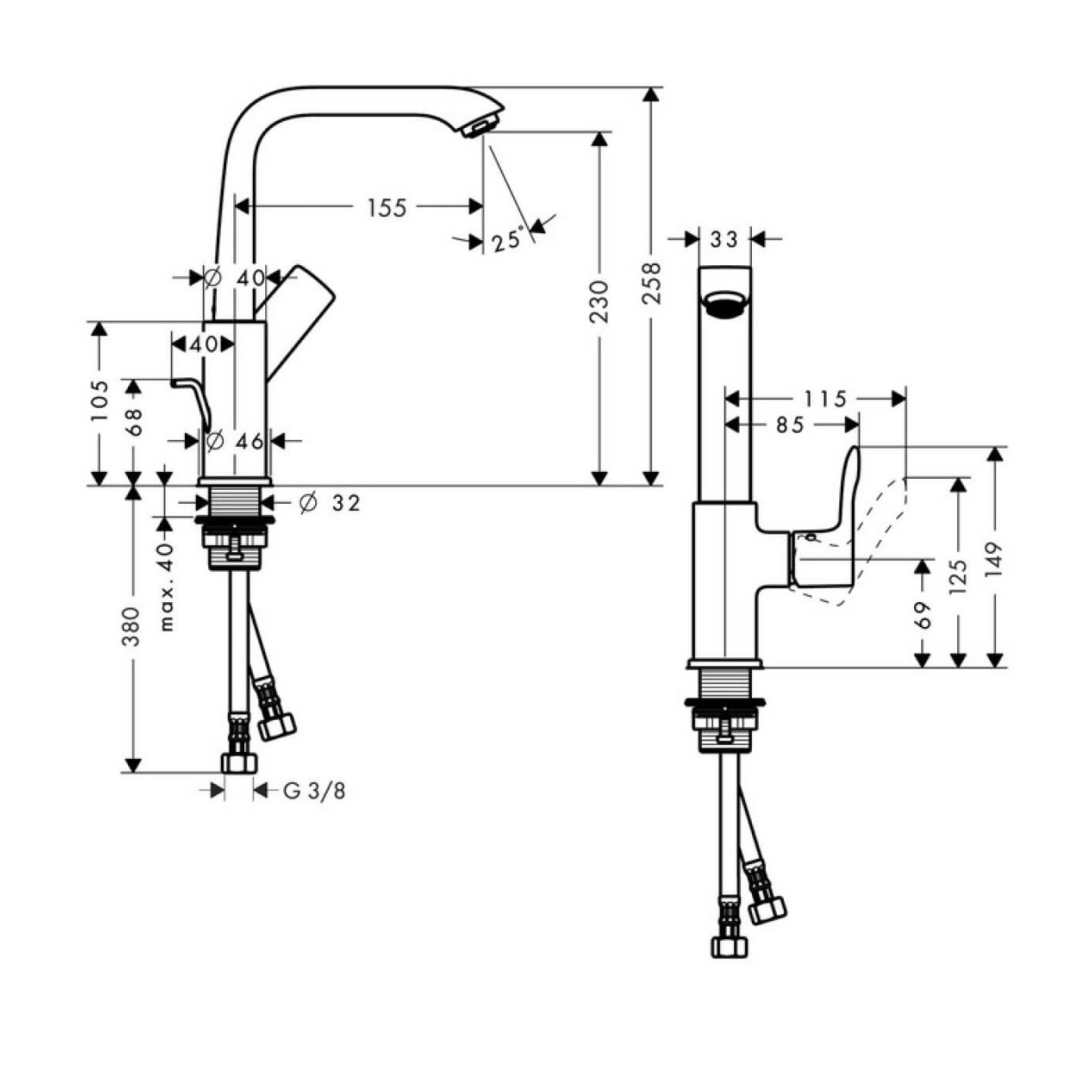 Bateria Umywalkowa Metris 230mm Z Kompletem Odpływowym 31087000 Hansgrohe Bateria Umywalkowa Metris 230mm Z Kompletem Odpływowym 31087000 Hansgrohe