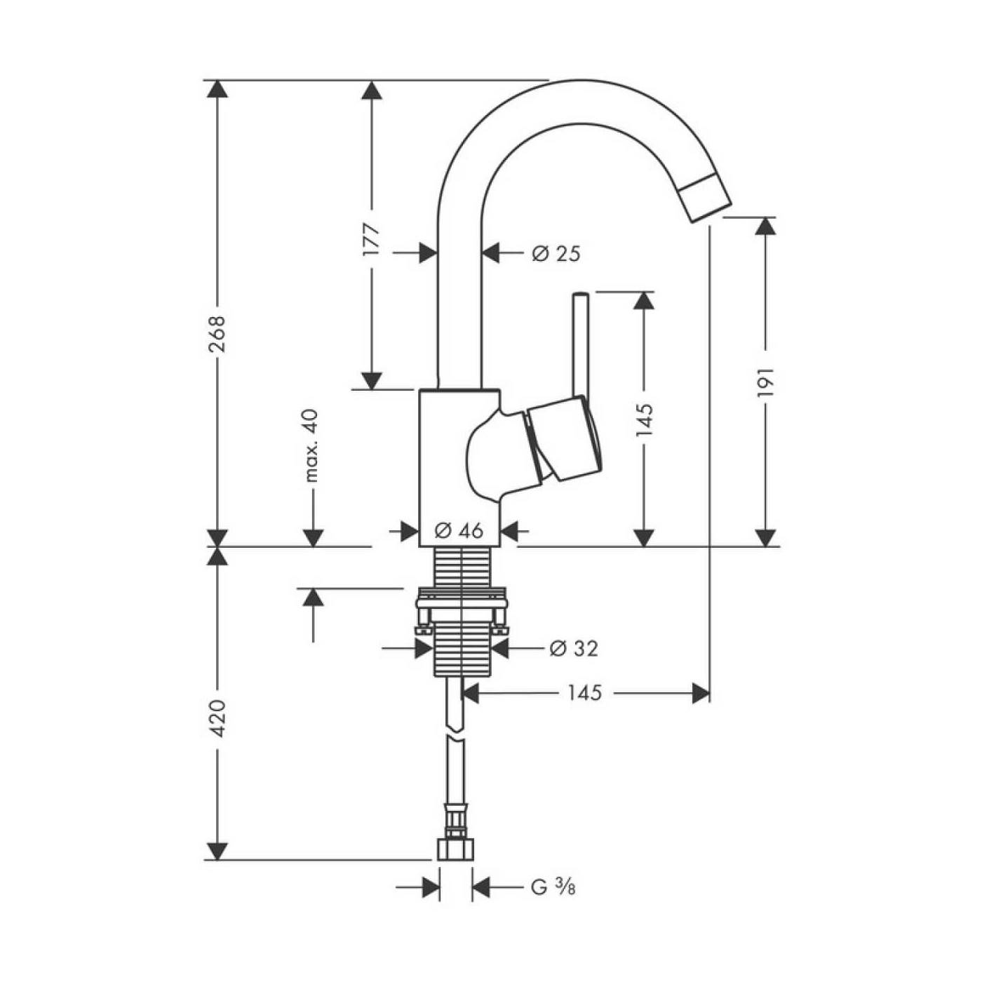 Bateria Umywalkowa Talis S 32070000 Hansgrohe Bateria Umywalkowa Talis S 32070000 Hansgrohe