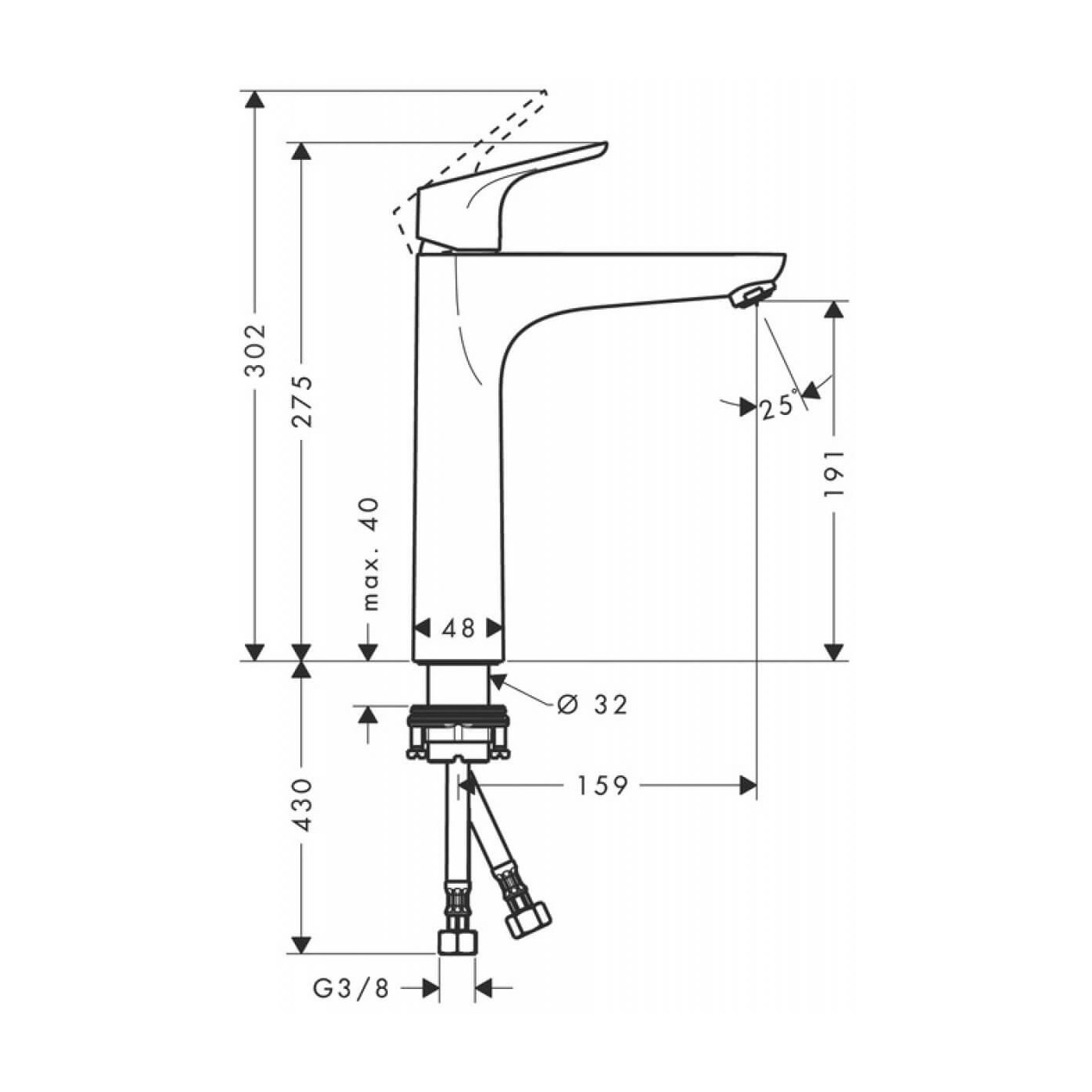 Bateria Umywalkowa Focus 190mm 31518000 Hansgrohe Bateria Umywalkowa Focus 190mm 31518000 Hansgrohe