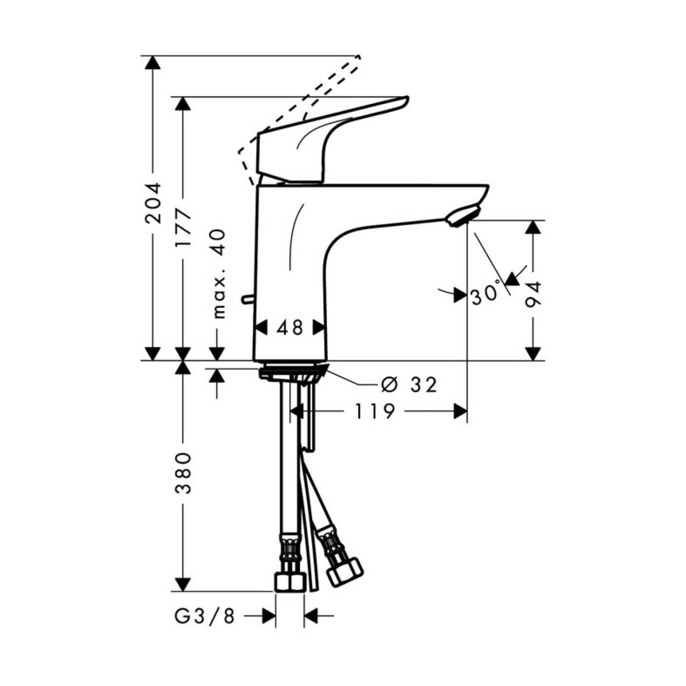 Bateria Umywalkowa Focus 100mm Z Kompletem Odpływowym 31607000 Hansgrohe Bateria Umywalkowa Focus 100mm Z Kompletem Odpływowym 31607000 Hansgrohe