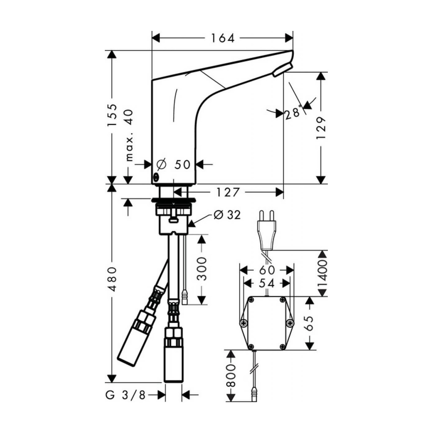 Bateria Umywalkowa Bezdotykowa Focus 31174000 Hansgrohe Bateria Umywalkowa Bezdotykowa Focus 31174000 Hansgrohe