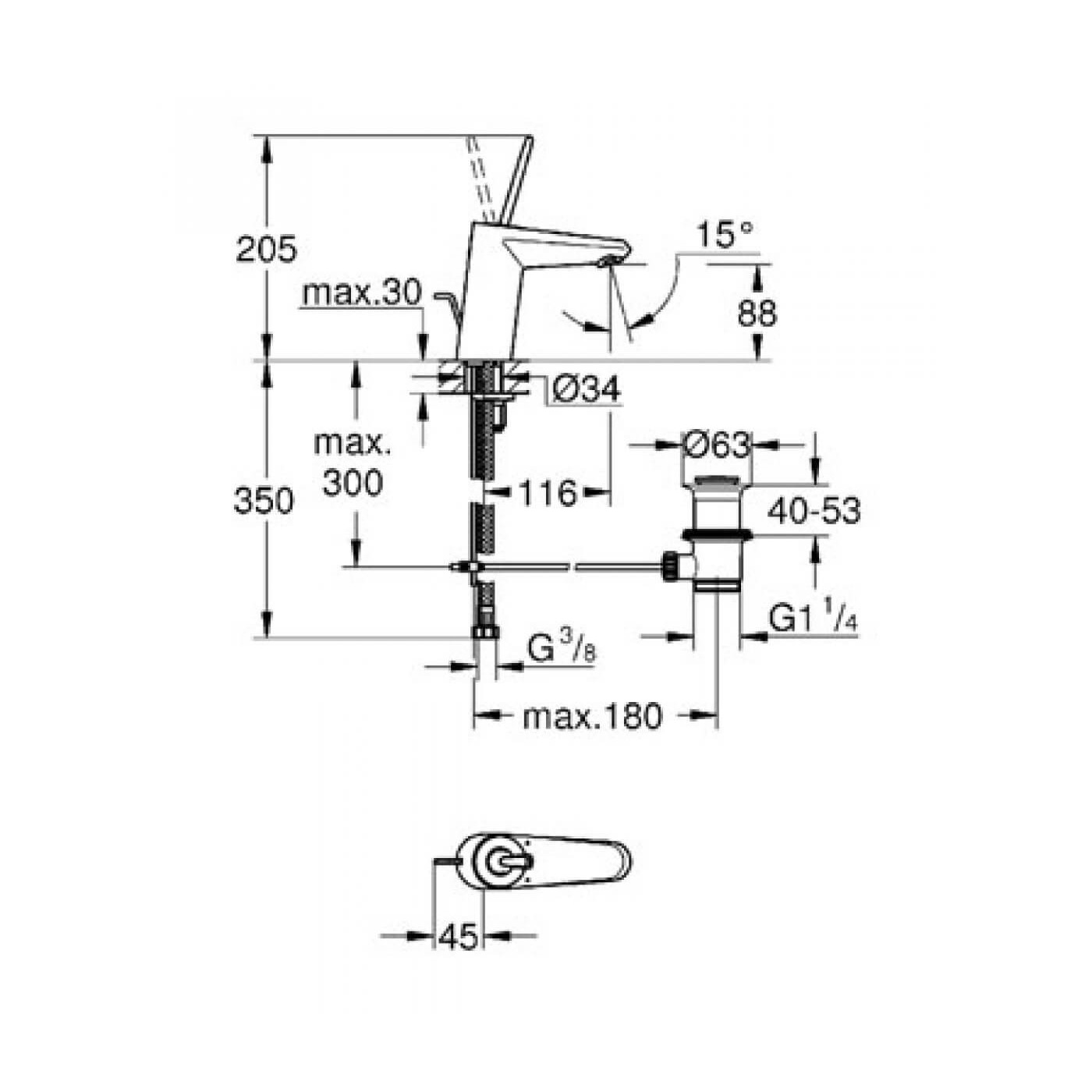 Bateria Umywalkowa Rozmiar S Eurodisc Joy 23425000 Grohe Bateria Umywalkowa Rozmiar S Eurodisc Joy 23425000 Grohe