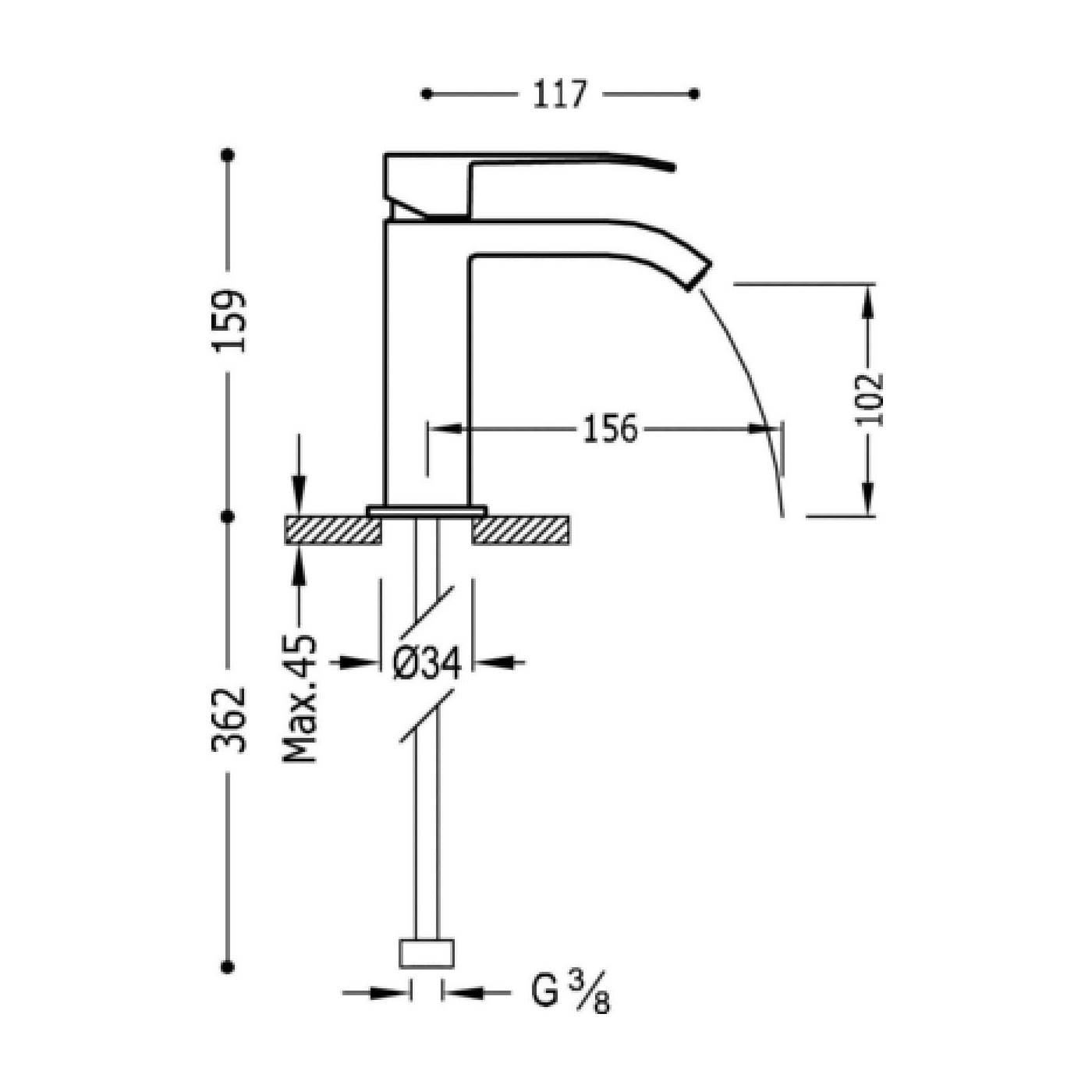 Bateria Umywalkowa Cuadro 00610101 Tres Bateria Umywalkowa Cuadro 00610101 Tres