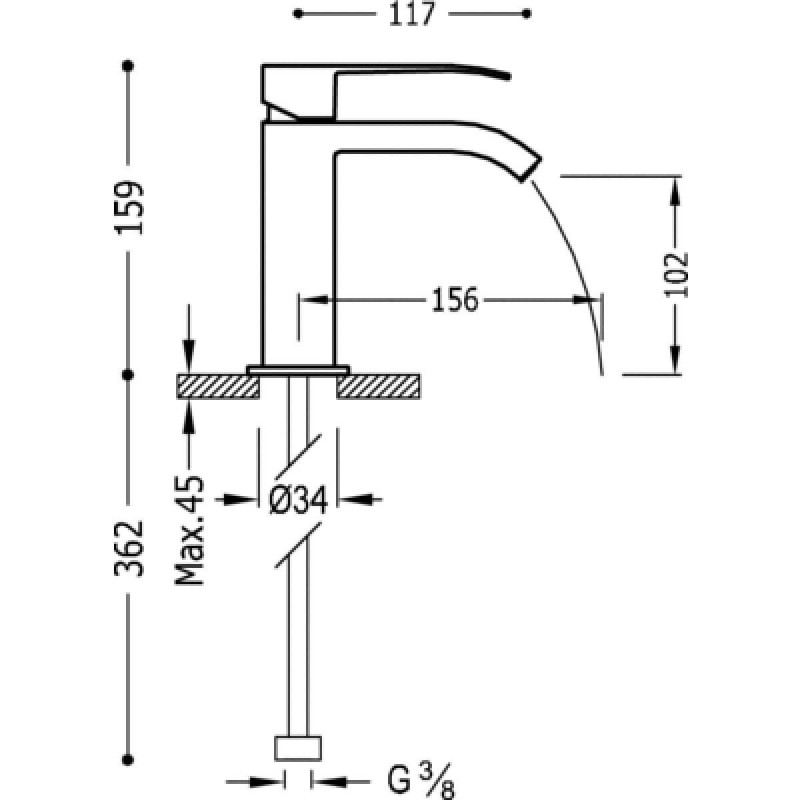 Bateria Umywalkowa Cuadro 00610101 Tres Bateria Umywalkowa Cuadro 00610101 Tres
