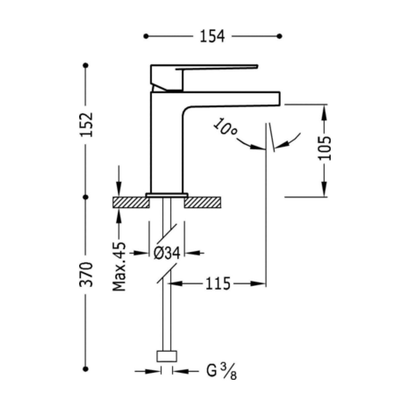 Bateria Umywalkowa Stojąca Jednouchwytowa Class 20510301 Tres Bateria Umywalkowa Stojąca Jednouchwytowa Class 20510301 Tres