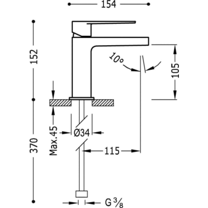 Bateria Umywalkowa Stojąca Jednouchwytowa Class 20510301 Tres Bateria Umywalkowa Stojąca Jednouchwytowa Class 20510301 Tres