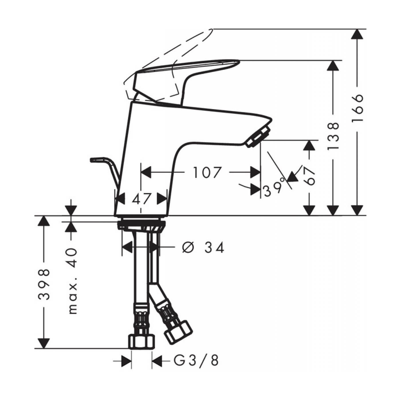 Bateria Umywalkowa Jednouchwytowa Logis 70 71070000 Hansgrohe Bateria Umywalkowa Jednouchwytowa Logis 70 71070000 Hansgrohe