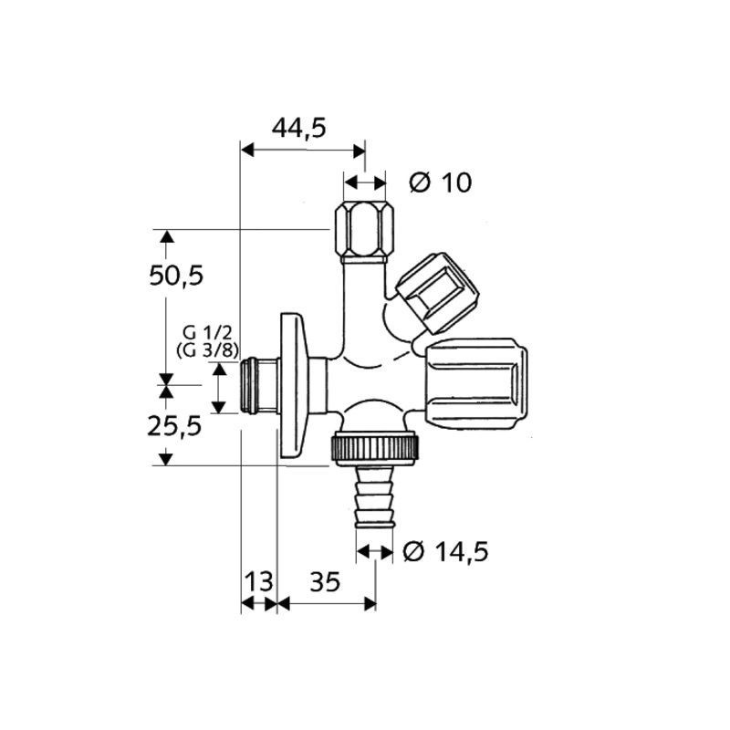 Zawór Kombinowany Kątowy 1/2x3/8x3/4 Comfort Chrom 035450699 Schell Zawór Kombinowany Kątowy 1/2x3/8x3/4 Comfort Chrom 035450699 Schell