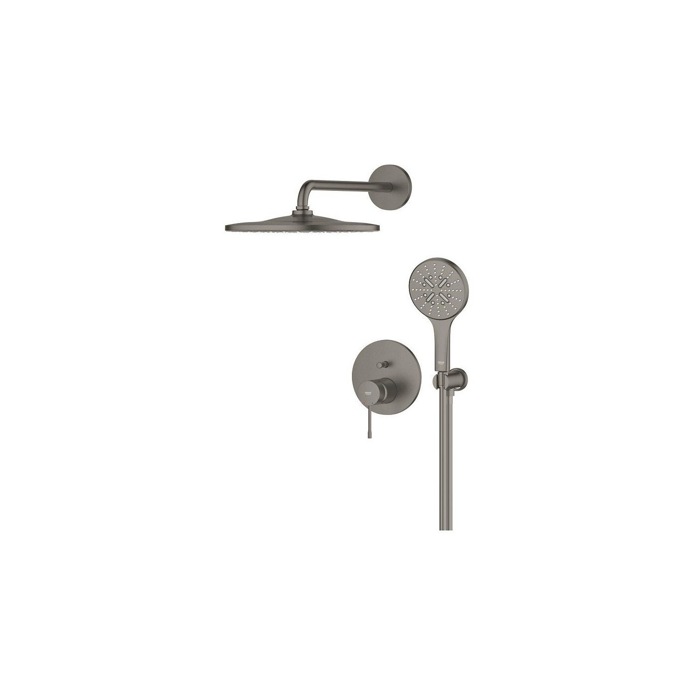 Zestaw Prysznicowy Z Deszczownicą Rainshower Mono 311 Essence Brushed Hard Graphite 25287AL0 Grohe Zestaw Prysznicowy Z Deszczownicą Rainshower Mono 311 Essence Brushed Hard Graphite 25287AL0 Grohe