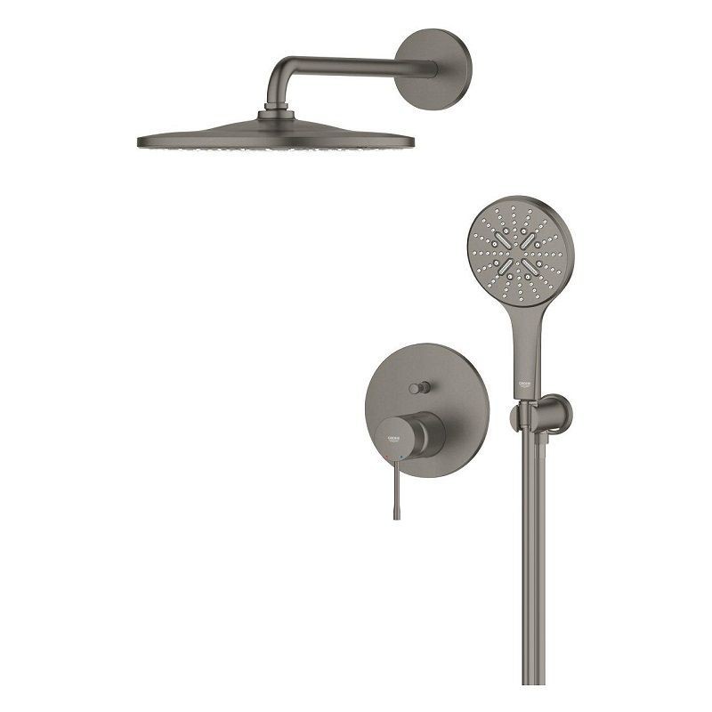 Zestaw Prysznicowy Z Deszczownicą Rainshower Mono 311 Essence Brushed Hard Graphite 25287AL0 Grohe Zestaw Prysznicowy Z Deszczownicą Rainshower Mono 311 Essence Brushed Hard Graphite 25287AL0 Grohe