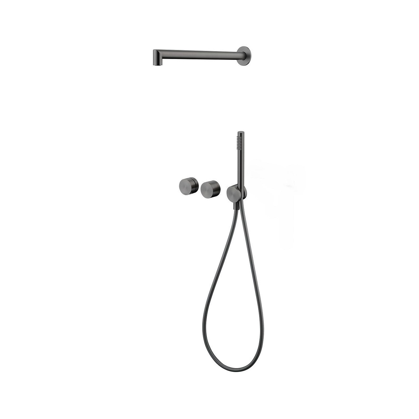 Zestaw Prysznicowy Z Deszczownicą Ścienną Ovelo Gun Metal ZESTAW-OVELO-55-BN Emporia Zestaw Prysznicowy Z Deszczownicą Ścienną Ovelo Gun Metal ZESTAW-OVELO-55-BN Emporia