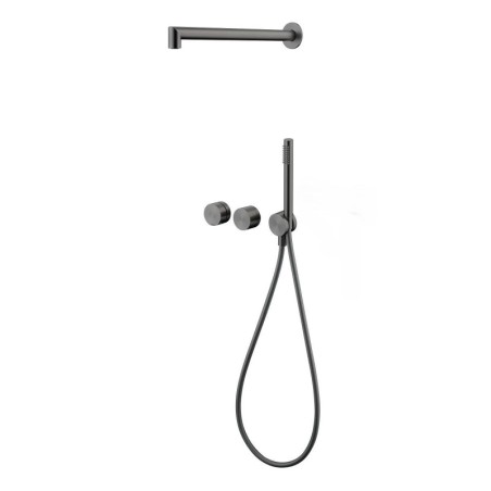 Zestaw Prysznicowy Z Deszczownicą Ścienną Ovelo Gun Metal ZESTAW-OVELO-55-BN Emporia