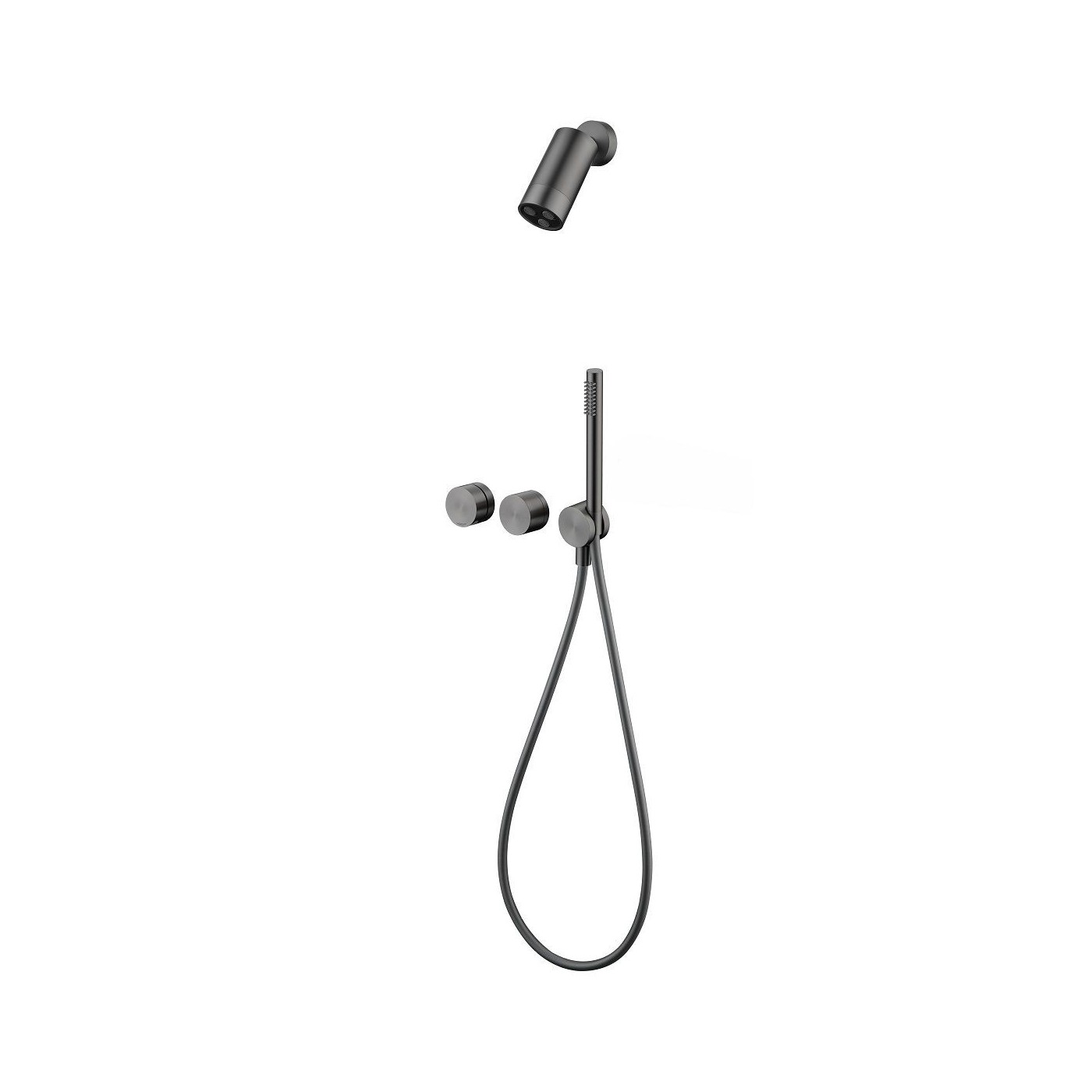 Zestaw Prysznicowy Z Głowicą Prysznicową Na Ścianie Ovelo Gun Metal ZESTAW-OVELO-60-BN Emporia Zestaw Prysznicowy Z Głowicą Prysznicową Na Ścianie Ovelo Gun Metal ZESTAW-OVELO-60-BN Emporia