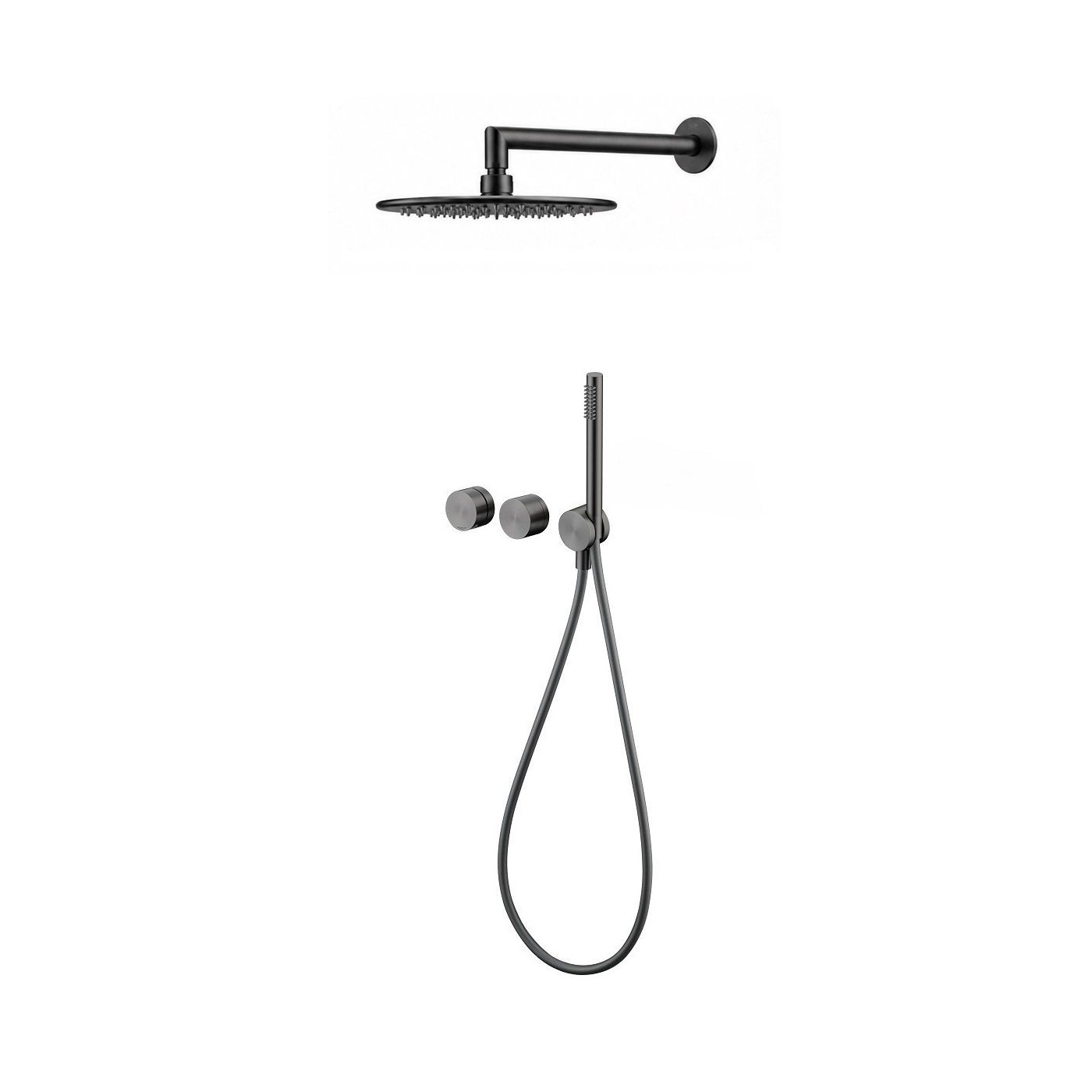 Zestaw Prysznicowy Z Ramieniem I Deszczownicą 250 mm Ovelo Gun Metal ZESTAW-OVELO-65-BN Emporia Zestaw Prysznicowy Z Ramieniem I Deszczownicą 250 mm Ovelo Gun Metal ZESTAW-OVELO-65-BN Emporia