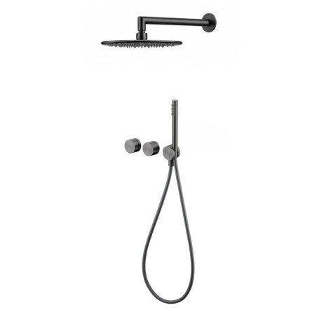 Zestaw Prysznicowy Z Ramieniem I Deszczownicą 250 mm Ovelo Gun Metal ZESTAW-OVELO-65-BN Emporia