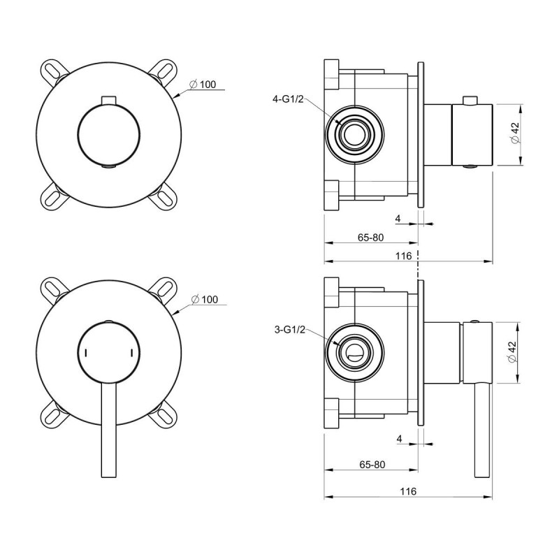 Bateria Prysznicowo Wannowa Podtynkowa Fly Chrom 03045CHR Emporia Bateria Prysznicowo Wannowa Podtynkowa Fly Chrom 03045CHR Emporia