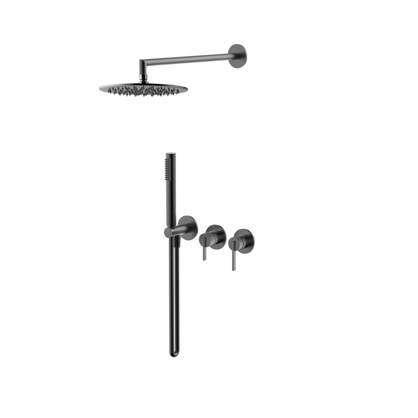 Zestaw Prysznicowy 2-Wyjściowy Z Baterią Podtynkową I Zestawem Natryskowym Ori Gun Metal 080215BN Emporia Zestaw Prysznicowy 2-Wyjściowy Z Baterią Podtynkową I Zestawem Natryskowym Ori Gun Metal 080215BN Emporia