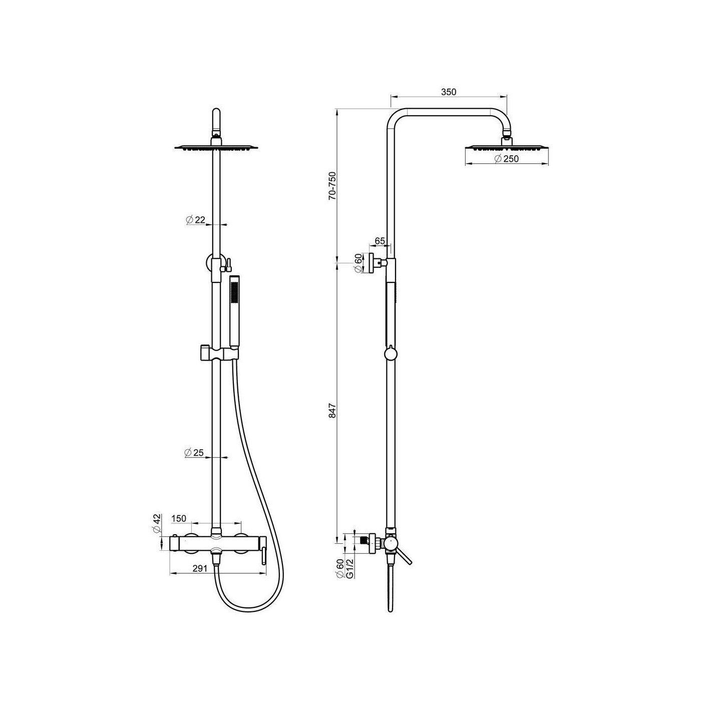 Kolumna Natryskowa 2-Funkcyjna Z Zestawem Natryskowym I Deszczownicą Złoty Szczotkowany 0401205GN Emporia Kolumna Natryskowa 2-Funkcyjna Z Zestawem Natryskowym I Deszczownicą Złoty Szczotkowany 0401205GN Emporia