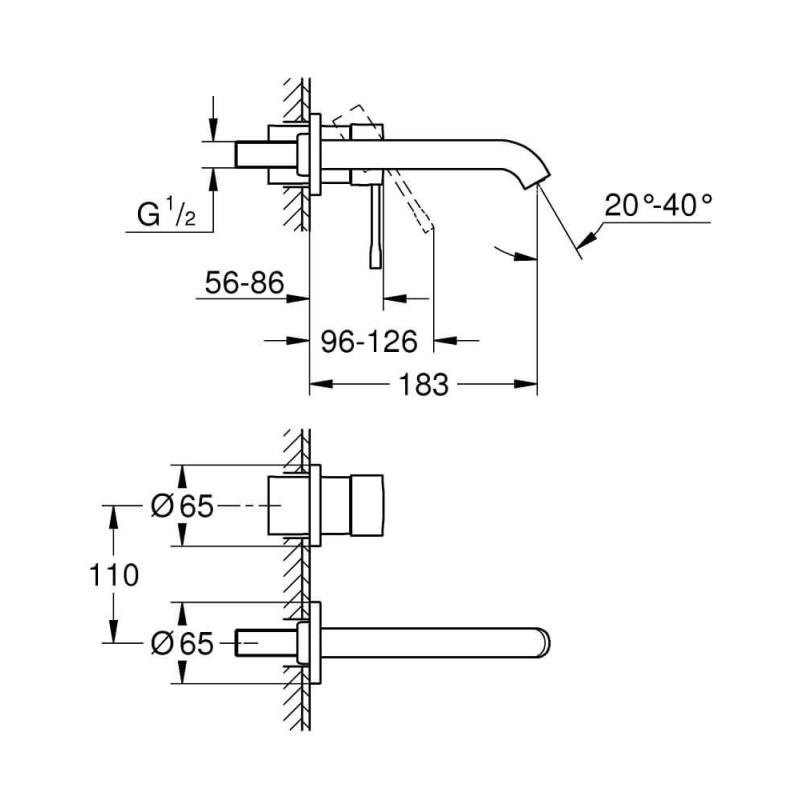 Bateria Umywalkowa Essence Cool Sunrise 19408GL1 Grohe Bateria Umywalkowa Essence Cool Sunrise 19408GL1 Grohe