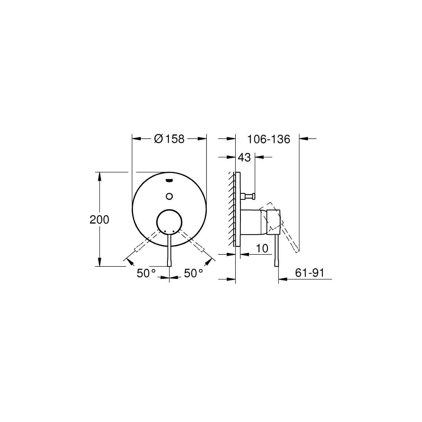 Bateria Do Obsługi 2-wyjść Essence Cool Sunrise 24058GL1 Grohe Bateria Do Obsługi 2-wyjść Essence Cool Sunrise 24058GL1 Grohe