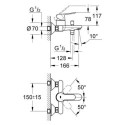 Jednouchwytowa Bateria Wannowa BauEdge Chrom 23334000 Grohe Jednouchwytowa Bateria Wannowa BauEdge Chrom 23334000 Grohe