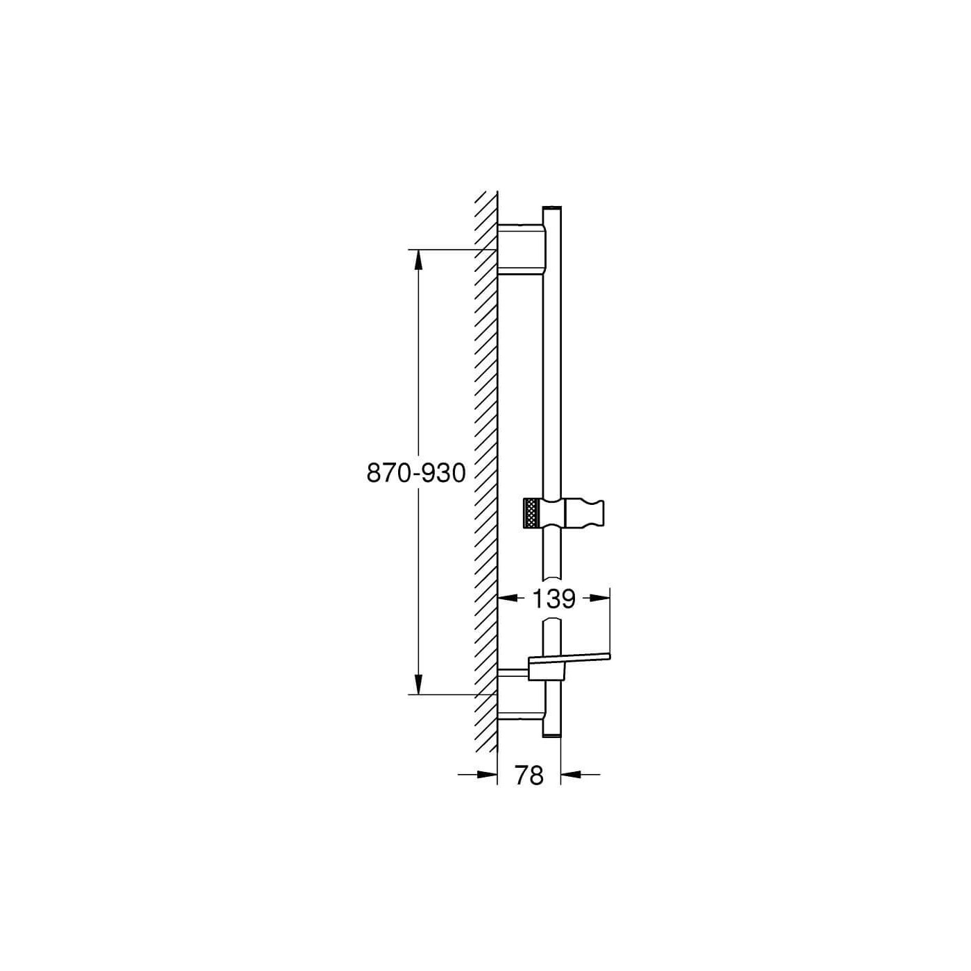 Drążek Rainshower Smartactive Brushed Hard Graphite 26603AL0 Grohe Drążek Rainshower Smartactive Brushed Hard Graphite 26603AL0 Grohe