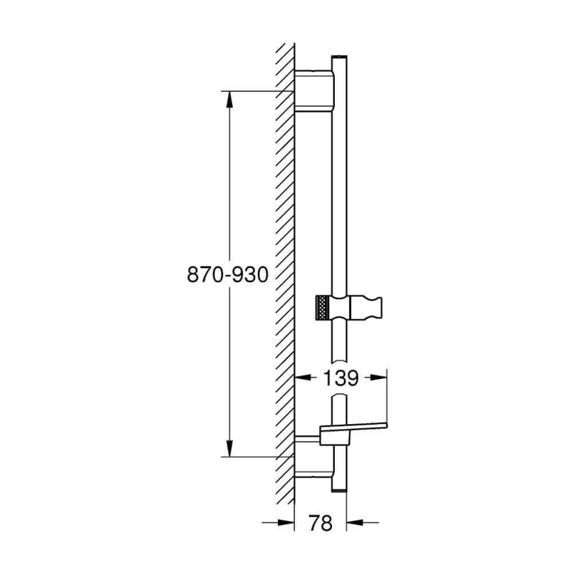 Drążek Rainshower Smartactive Brushed Hard Graphite 26603AL0 Grohe Drążek Rainshower Smartactive Brushed Hard Graphite 26603AL0 Grohe