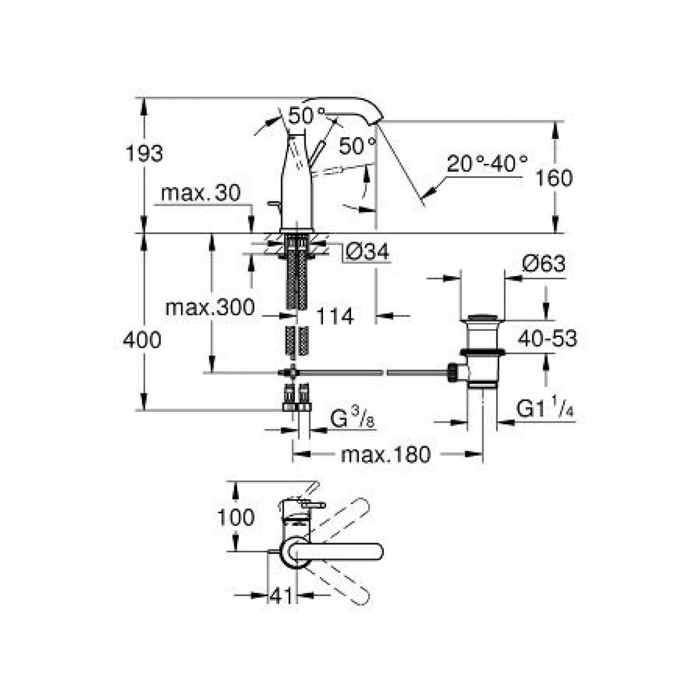 Bateria Umywalkowa Essence M 23462001 Grohe Bateria Umywalkowa Essence M 23462001 Grohe