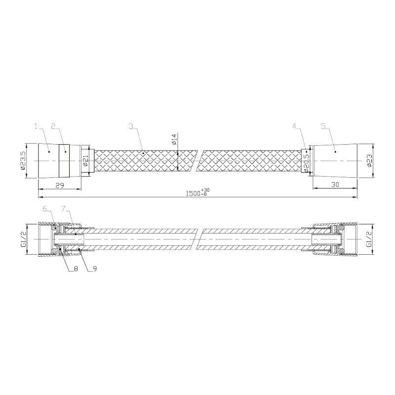 Wąż Prysznicowy 1500 mm PVC Złoty Szczotkowany PVD 040100GN-P Emporia Wąż Prysznicowy 1500 mm PVC Złoty Szczotkowany PVD 040100GN-P Emporia