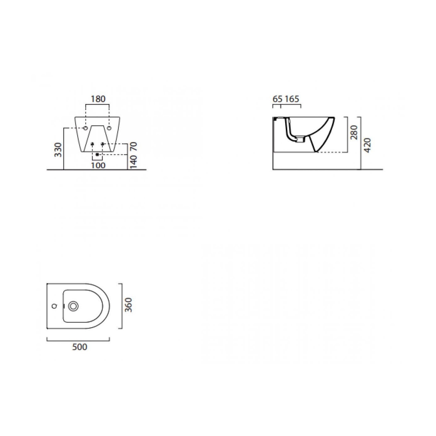 Bidet 50 Pura + Zest. Montaż. 8864111 + FISR GSI Bidet 50 Pura + Zest. Montaż. 8864111 + FISR GSI