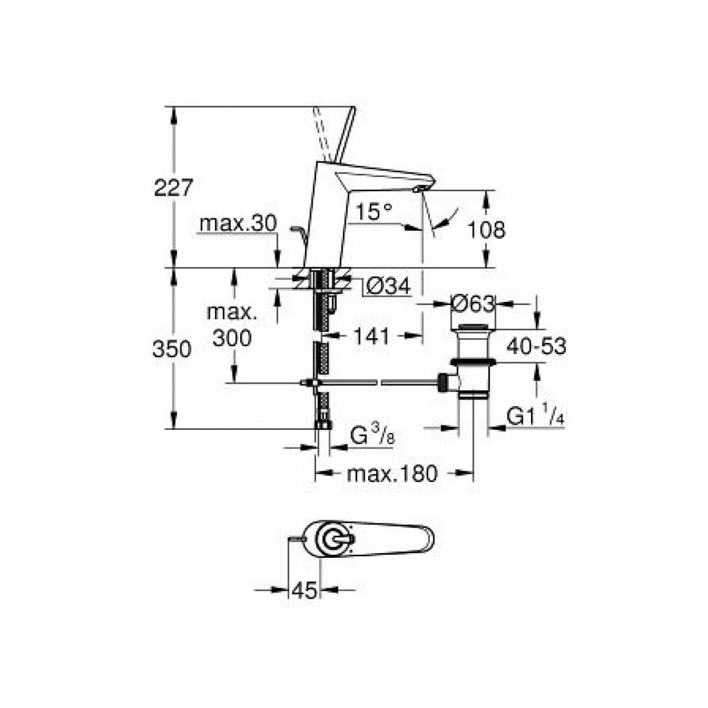 Bateria Umywalkowa Rozmiar M Eurodisc Joy 23427000 Grohe Bateria Umywalkowa Rozmiar M Eurodisc Joy 23427000 Grohe