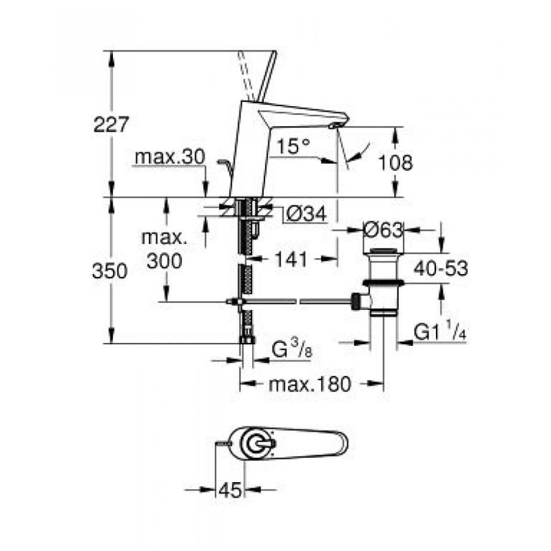 Bateria Umywalkowa Rozmiar M Eurodisc Joy 23427000 Grohe Bateria Umywalkowa Rozmiar M Eurodisc Joy 23427000 Grohe
