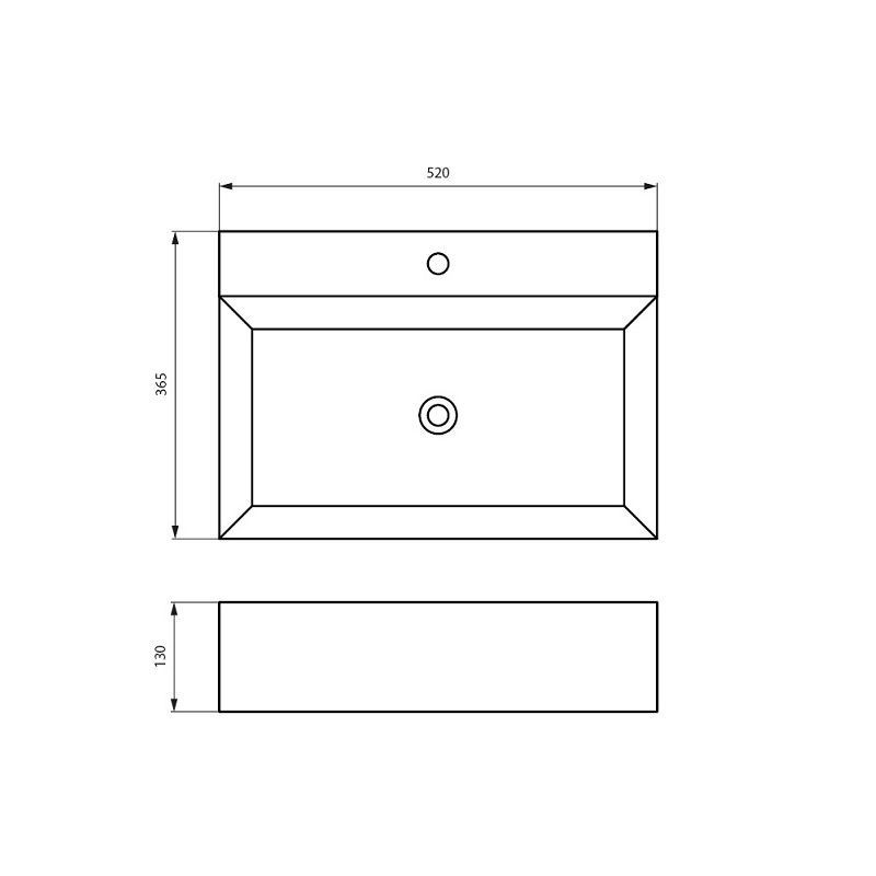 Umywalka Nablatowa 520x365x130 mm Z Otworem Na Baterię Maro Biały 8469-1 Emporia Umywalka Nablatowa 520x365x130 mm Z Otworem Na Baterię Maro Biały 8469-1 Emporia
