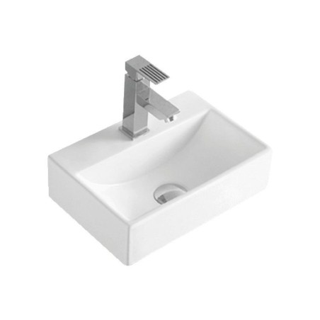 Umywalka Nablatowa 365x255x110 mm Z Otworem Na Baterię Maro Biały 8338 Emporia