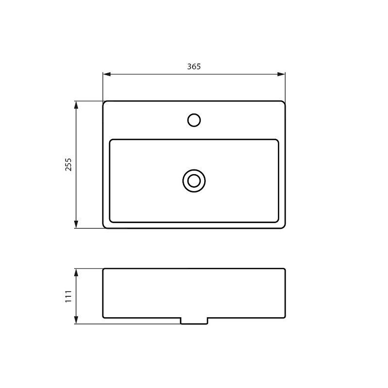 Umywalka Nablatowa 365x255x110 mm Z Otworem Na Baterię Maro Biały 8338 Emporia Umywalka Nablatowa 365x255x110 mm Z Otworem Na Baterię Maro Biały 8338 Emporia