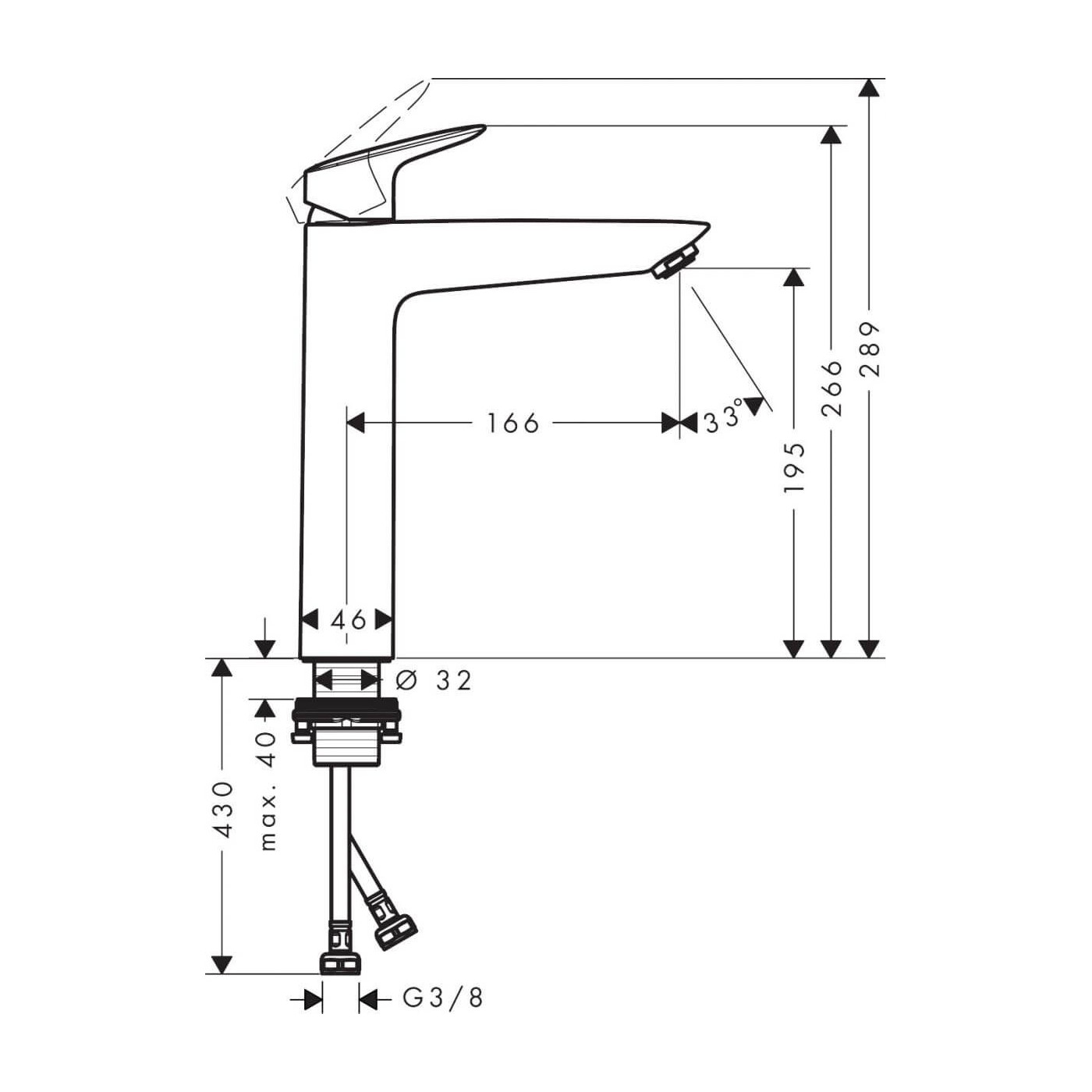 Bateria Umywalkowa Logis ComfortZone 190 Bez Kompletu Odpływowego 71091000 Hansgrohe Bateria Umywalkowa Logis ComfortZone 190 Bez Kompletu Odpływowego 71091000 Hansgrohe