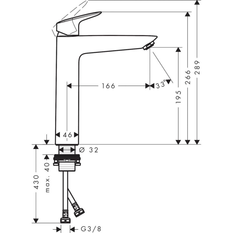 Bateria Umywalkowa Logis ComfortZone 190 Bez Kompletu Odpływowego 71091000 Hansgrohe Bateria Umywalkowa Logis ComfortZone 190 Bez Kompletu Odpływowego 71091000 Hansgrohe