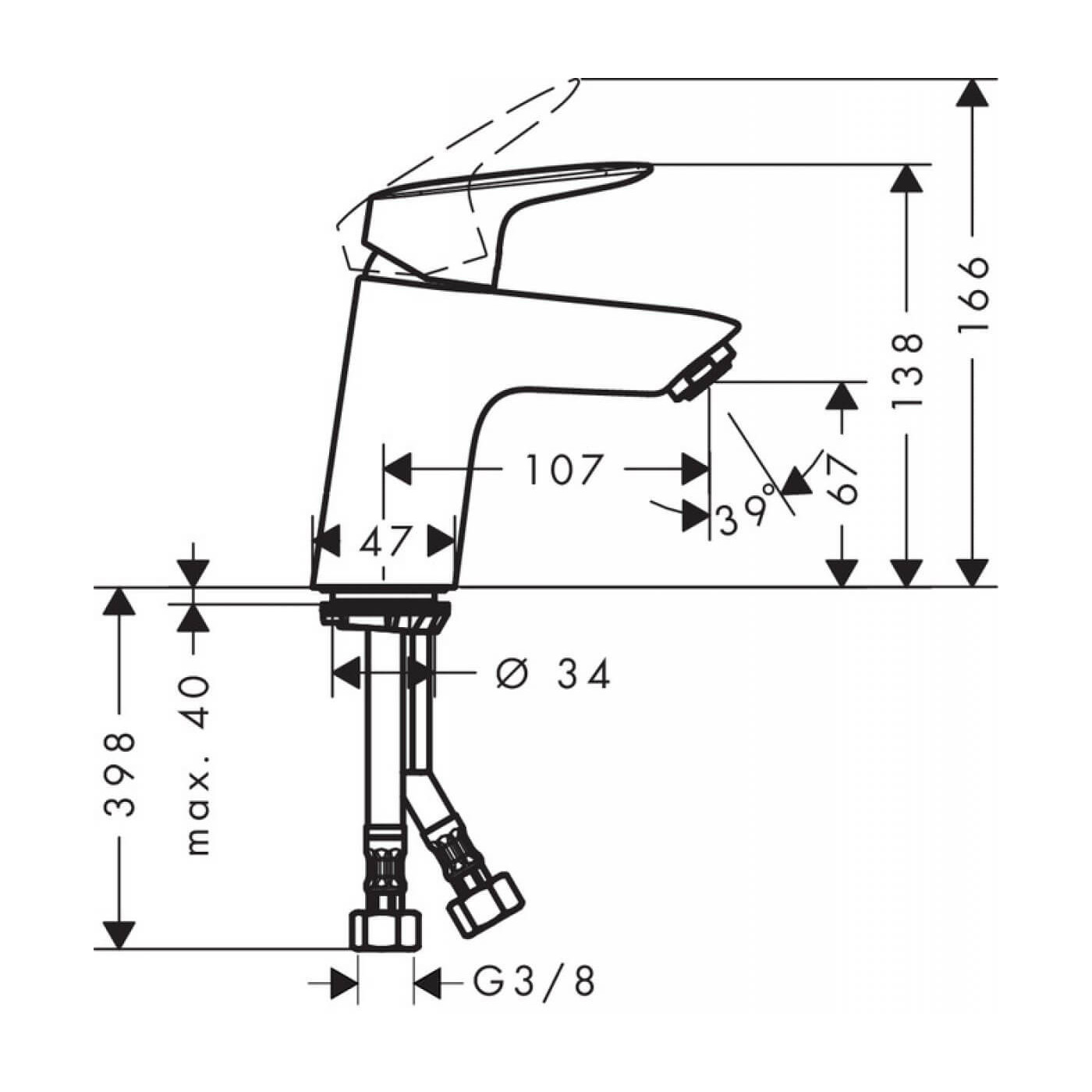 Bateria Umywalkowa Stojąca Logis 70 Bez Kompletu Odpływowego 71071000 Hansgrohe Bateria Umywalkowa Stojąca Logis 70 Bez Kompletu Odpływowego 71071000 Hansgrohe