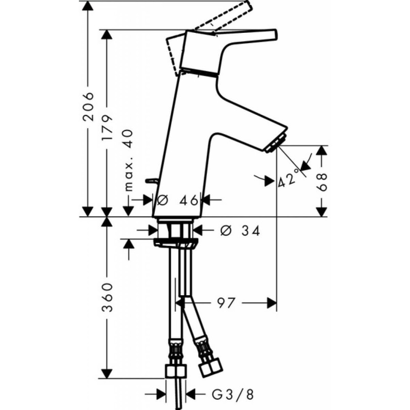Bateria Umywalkowa Talis S 80 72010000 Hansgrohe Bateria Umywalkowa Talis S 80 72010000 Hansgrohe