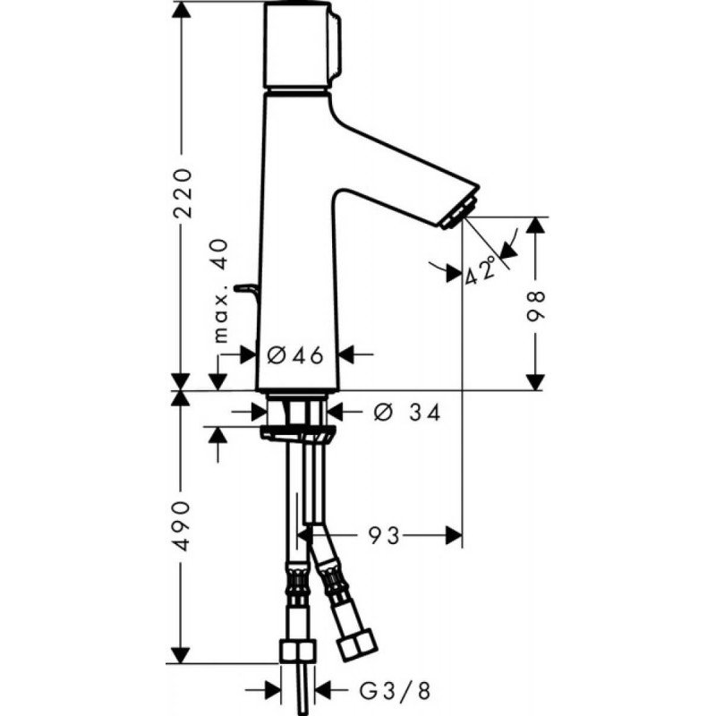 Bateria Umywalkowa Talis Select S 100 72042000 Hansgrohe Bateria Umywalkowa Talis Select S 100 72042000 Hansgrohe