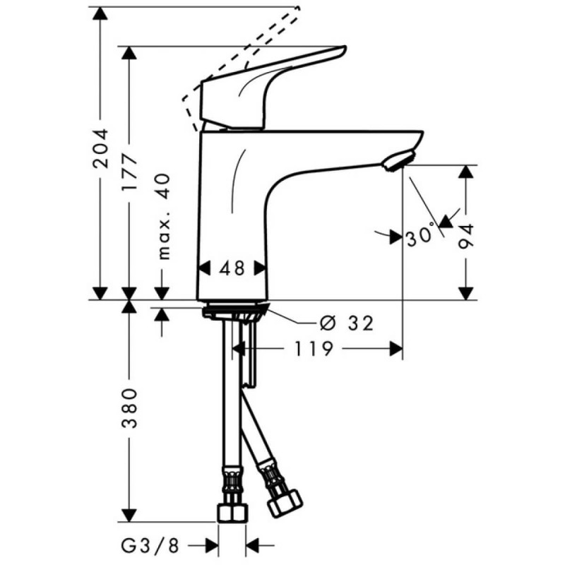Bateria Umywalkowa Focus Comfort Zone 100 Bez Kompletu Odpływowego 31517000 Hansgrohe Bateria Umywalkowa Focus Comfort Zone 100 Bez Kompletu Odpływowego 31517000 Hansgrohe