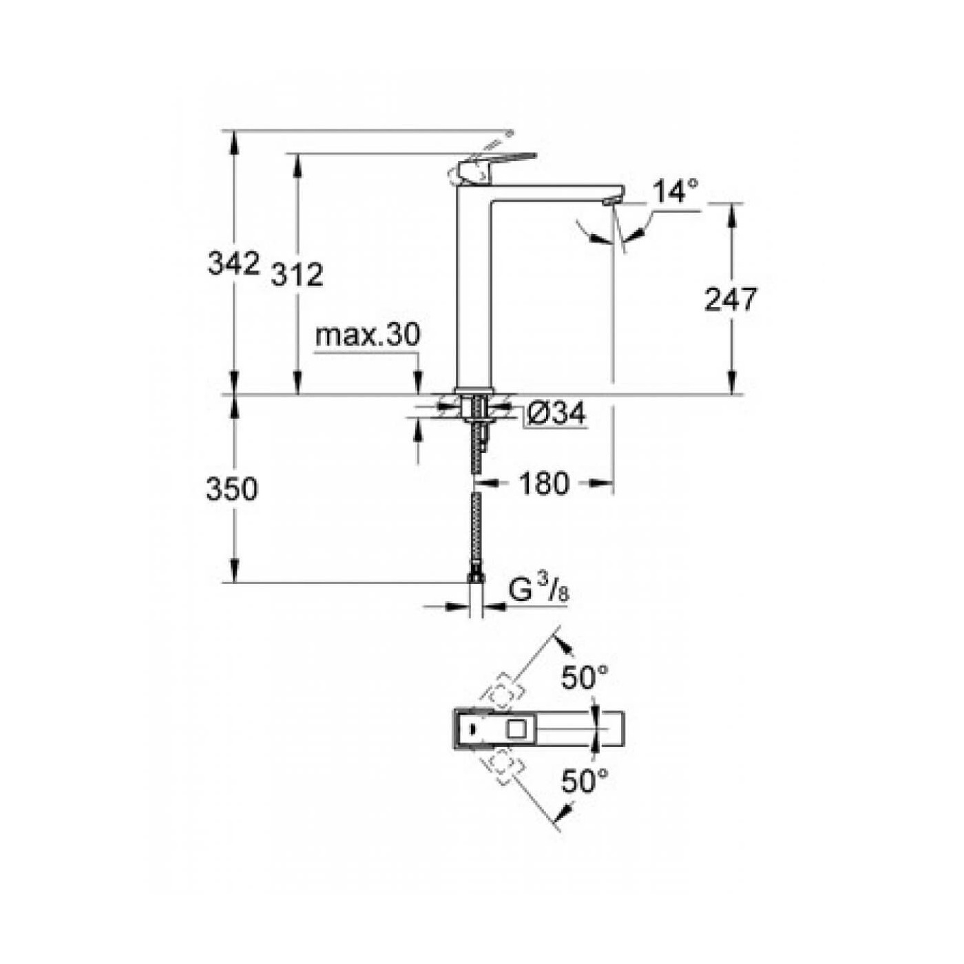 Bateria Umywalkowa Eurocube XL 23406000 Grohe Bateria Umywalkowa Eurocube XL 23406000 Grohe
