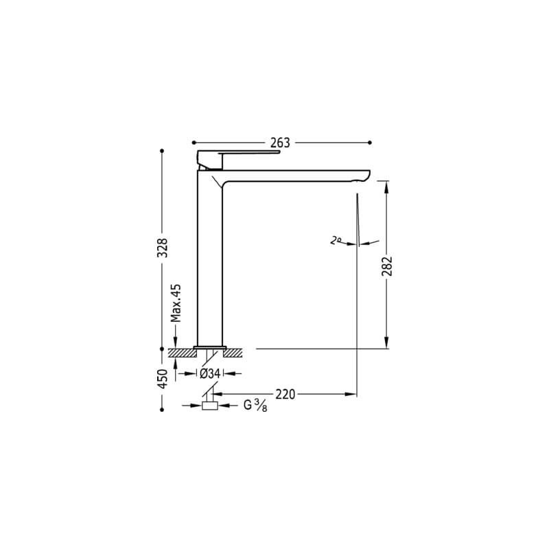 Bateria Umywalkowa Wysoka Loft 20020305 Tres Bateria Umywalkowa Wysoka Loft 20020305 Tres