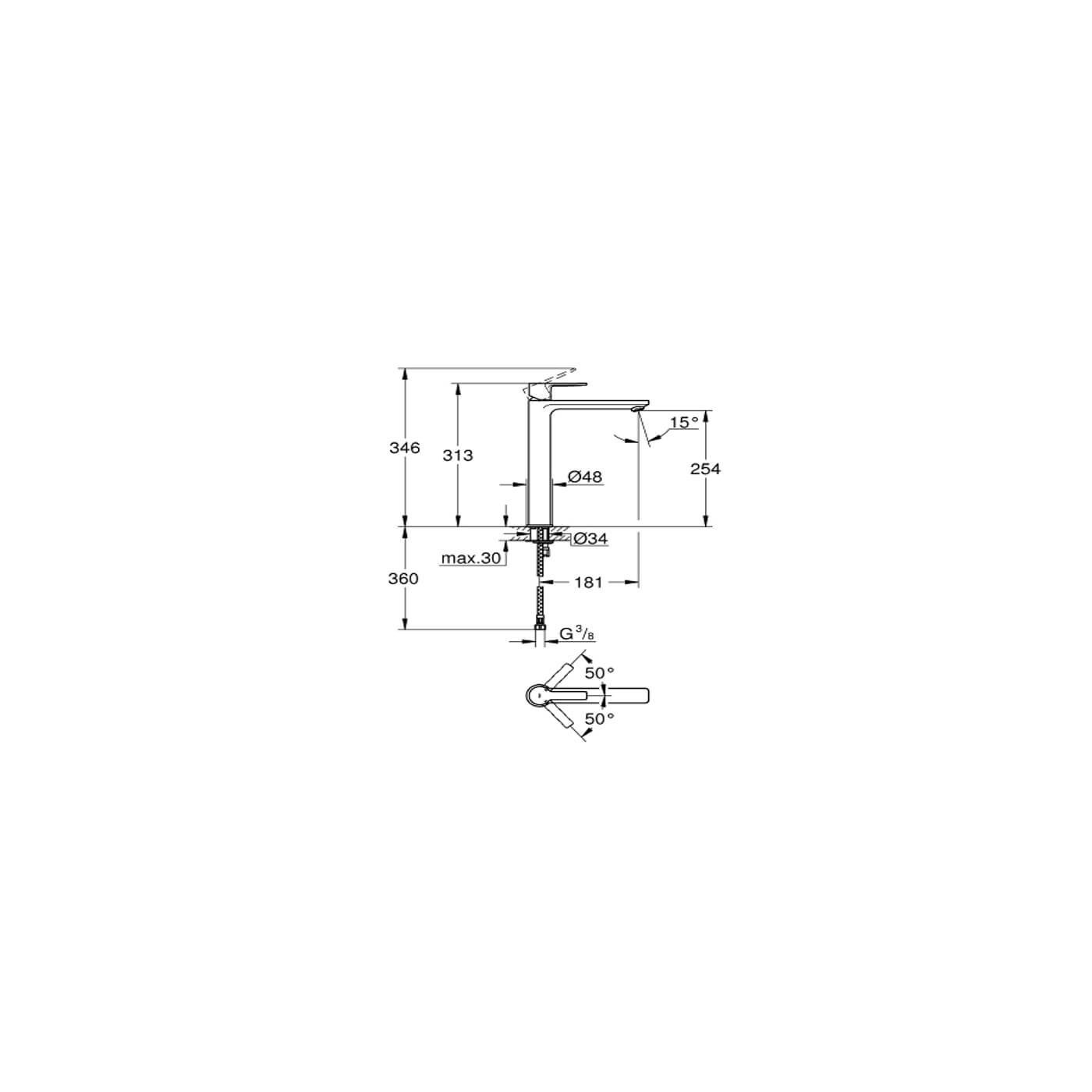 Bateria Umywalkowa Rozmiar XL Lineare 23405001 Grohe Bateria Umywalkowa Rozmiar XL Lineare 23405001 Grohe