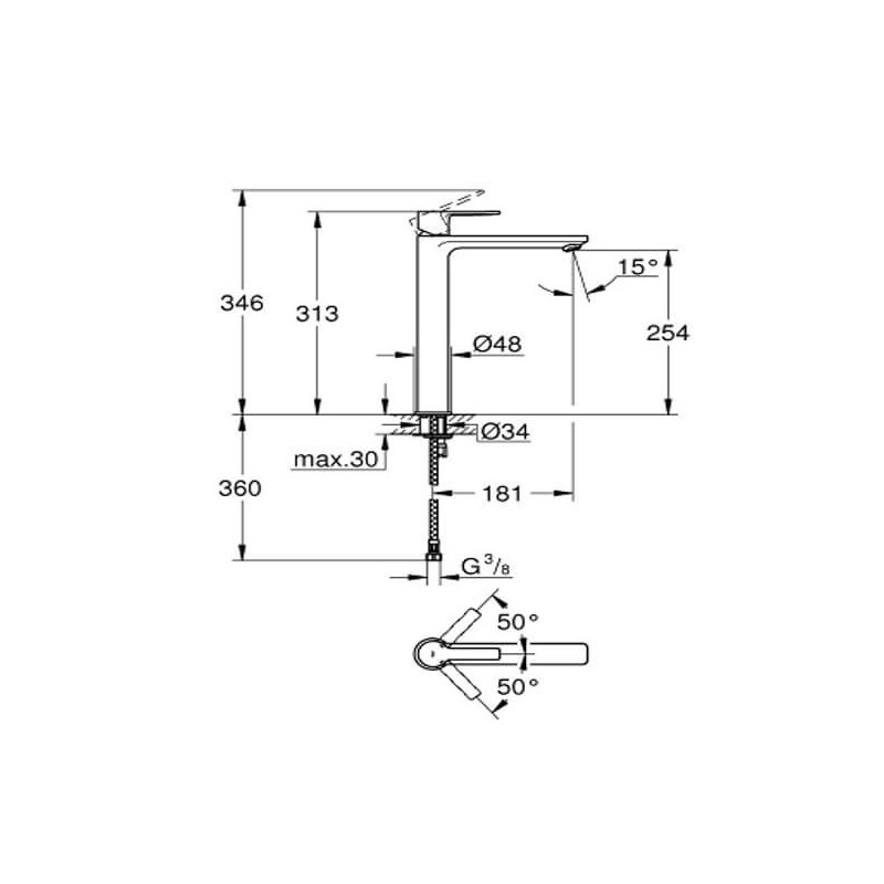 Bateria Umywalkowa Rozmiar XL Lineare 23405001 Grohe Bateria Umywalkowa Rozmiar XL Lineare 23405001 Grohe