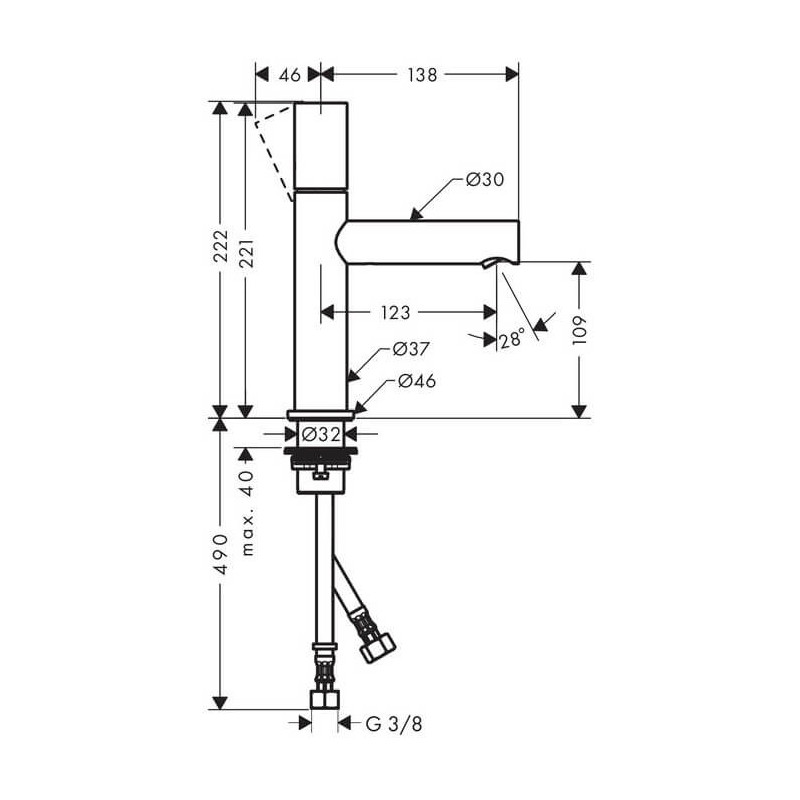 Bateria Umywalkowa Axor Uno Zero 45002000 Hansgrohe Bateria Umywalkowa Axor Uno Zero 45002000 Hansgrohe